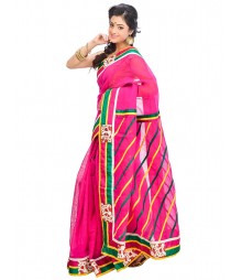 Magenta Self Design Ethnic Wear Fashion Saree DSCH052